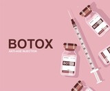 Fototapeta Tulipany - Botox illustration concept. Botulinum toxin anti aging treatment 