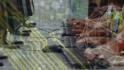 Poster - Animation of data processing over diverse schoolchildren using computers