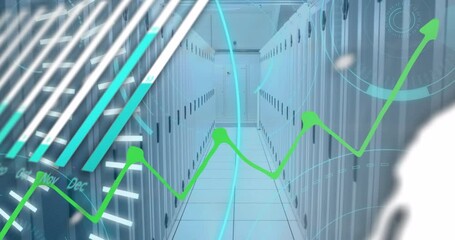 Poster - Animation of financial data processing over server room