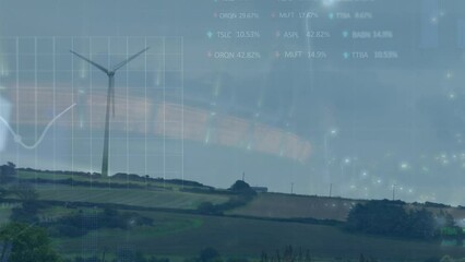 Poster - Animation of data processing over landscape with electricity pylons