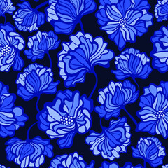  seamless vintage pattern. blue background, vector texture. trend print for textiles and wallpaper.