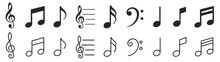 Music Notes Icons Set. Music Note Line Icons. Vector Illustration