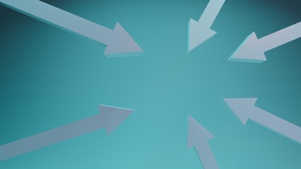 Poster - 3d arrows arranged in a circle and looking inside 
