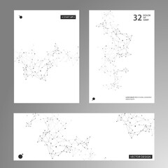 Aufkleber - Technology modern abstract composition. Connect dots and lines. Text frame surface. Brochure cover design. Vector front page font design