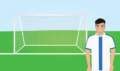 Man in soccer uniform. vector illustration