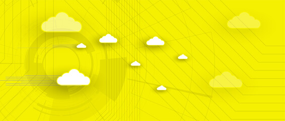 Cloud technology. Integrated digital web concept background