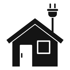 Canvas Print - Eco house energy icon simple vector. Save electric