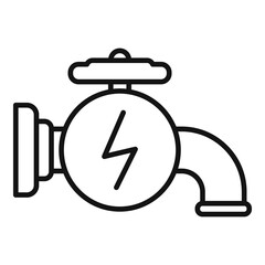 Sticker - Water tap energy icon outline vector. Clean power