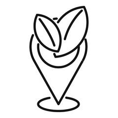 Sticker - Eco leaf location icon outline vector. Clean power