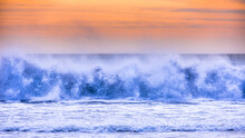 Crashing Waves At Sunset At Point Reyes National Seashore