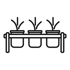 Sticker - Eco farm plant pot icon outline vector. Farmer agriculture