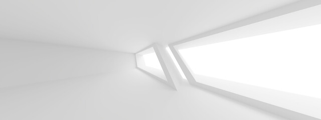 Poster - futuristic interior wallpaper. digital corporate construction