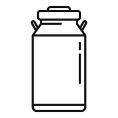 Sticker - Milk pot icon outline vector. Eco farm