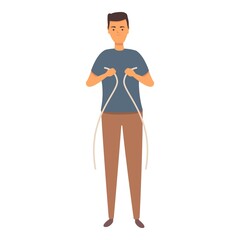 Poster - engineer cable connect icon cartoon vector. computer system. room repair