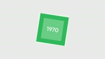 Poster - Geometrical square figures abstract animation. Motion. Retro old times of the past century, 1970 this is my time, it is forever.