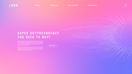 Poster - Landing page abstract design with expansion of line element. Template for website or app with tentacle shape.