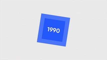 Poster - Geometrical square figures abstract animation. Motion. Retro old times of the past century, 1990 this is my time, it is forever.