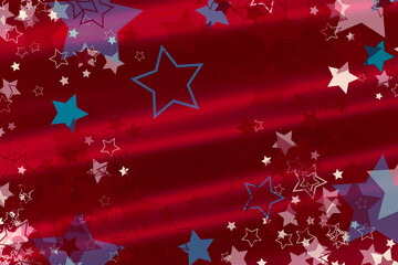 Canvas Print - Red white and blue stars as border frame for July 4th background holiday celebration.