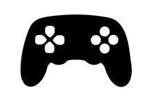 Gamepad And Joystick - Controller For Playing Game And Videogame. Entertainment Technology And Device. Vector Illustration Isolated On White.