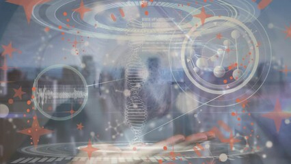 Poster - Animation of data processing over cityscape