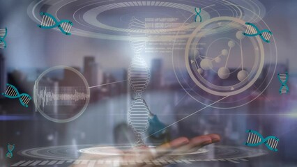 Poster - Animation of data processing over hand with vaccine