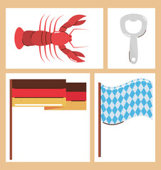 Poster - oktoberfest flags icons