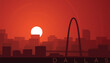 Dallas Low Sun Skyline Scene