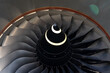 Detail of turbofan jet engine, close-up.