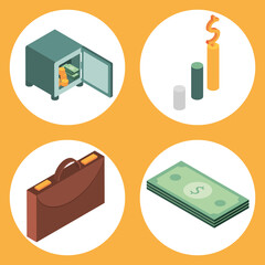 Poster - icon set money