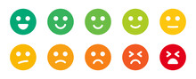 Emotion Icon Vector Set With Smiley Emoji From Happy To Sad Expression Illustration.