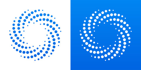 Poster - Swirling dotted circle icon vector. Dot whirl spiral illustration.