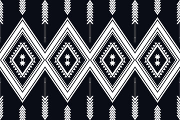 Geometric ethnic oriental seamless pattern  traditional background.white and black  tone.Aztec style,embroidery,abstract,vector,illustration.design for texture,fabric,clothing,wrapping,decoration.