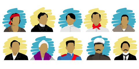 Silhouette of people head vector icon