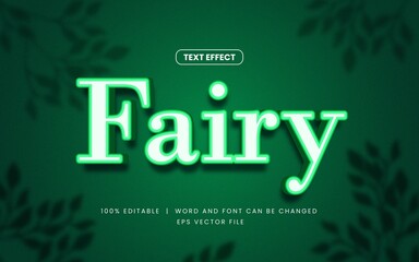 Wall Mural - glow green fairy editable text effect