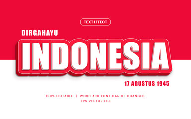 Wall Mural - dirgahayu indonesia editable text effect template