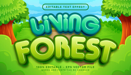 Poster - living forest 3d text effect and editable text effect