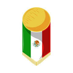 Canvas Print - mexican flag pennant