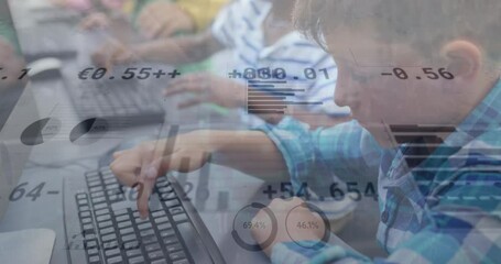 Poster - Animation of data processing over diverse schoolchildren using computers