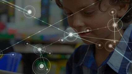 Poster - Animation of network of connections over caucasian student