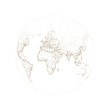 A world map made up of dots on a white background. Connection concept of people on earth. Vector illustration. 