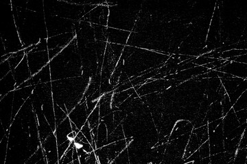 Canvas Print - white scratches isolated on black background