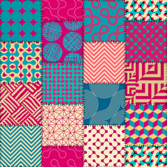 Poster - Patchwork textile pattern. Seamless quilting design background.
