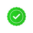 © Andrey - Badge green flat icon with tick