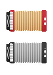 Wall Mural - Red and Black Colombian traditional music instrument, accordion.