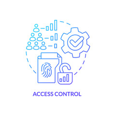 Aufkleber - Access control blue gradient concept icon. Part of physical security standard abstract idea thin line illustration. Cybersecurity system. Isolated outline drawing. Myriad Pro-Bold font used