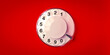 Rotary dialer with red background, retro and vintage, 3d render illustration