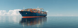 cargo ship in the middle of the sea.