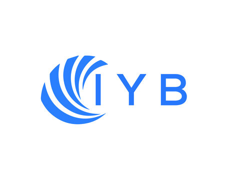 IYB Flat accounting logo design on white background. IYB creative initials Growth graph letter logo concept. IYB business finance logo design.
