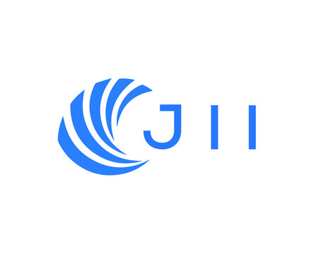 JII Flat accounting logo design on white background. JII creative initials Growth graph letter logo concept. JII business finance logo design.

