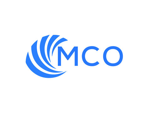 MCO Flat accounting logo design on white background. MCO creative initials Growth graph letter logo concept. MCO business finance logo design.
